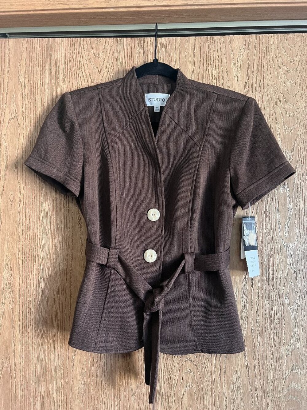 Studio I Brown Belted Top-NWT